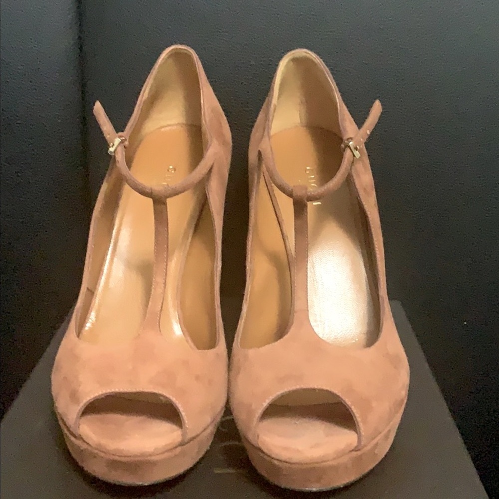 Gucci Kid Scamosciato Red Tea Mary Jane Size 38.5
